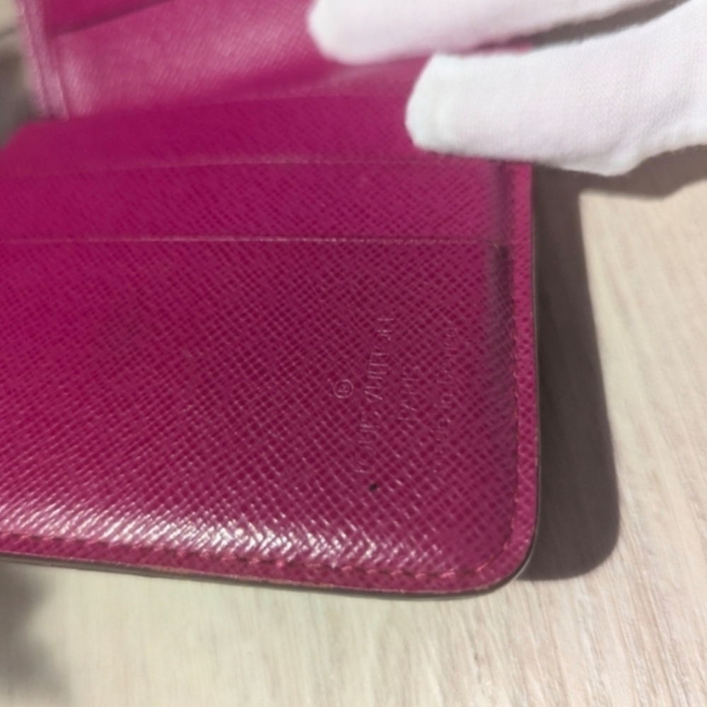 Louis Vuitton Perforated Metallic Brown Wallet with Magenta Interior - Picture 10 of 15